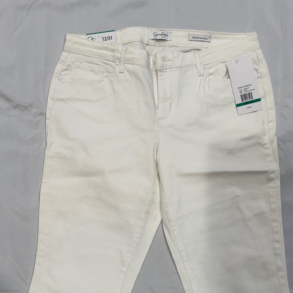 NWT Jessica Simpson Soft Sculpt Rolled Crop Skinny White Jeans—12/31 - Picture 7 of 15